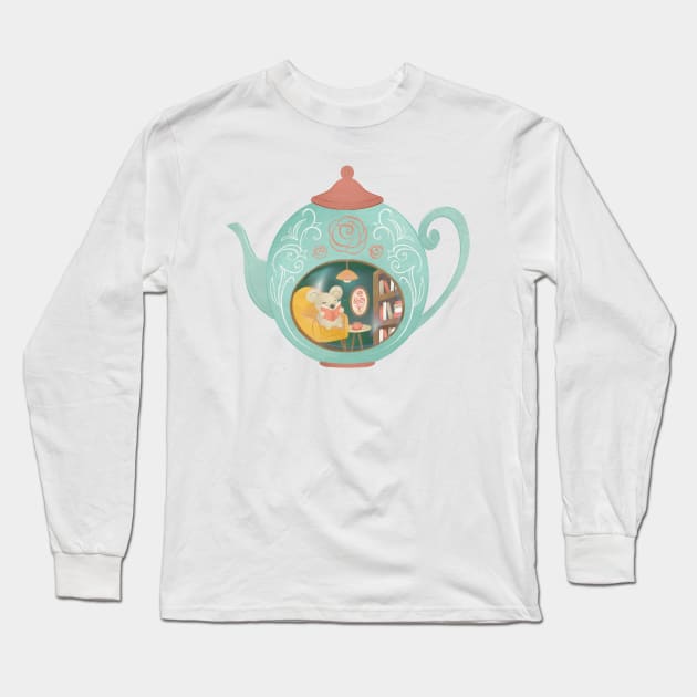 TEAPOT LIBRARY Long Sleeve T-Shirt by Catarinabookdesigns